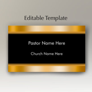 Carte De Visite Modern Elegant Gold Custom Text Church Pastor 