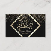 Carte De Visite Modern Elegant Gold Frame Confetti,Scissors Hair (Devant)