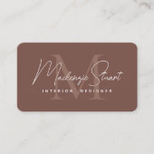 Carte De Visite Modern Elegant Minimal Script Monogram Terracotta  (Devant)