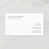 Carte De Visite Modern Elegant Minimal Sleek Template Professional (Dos)