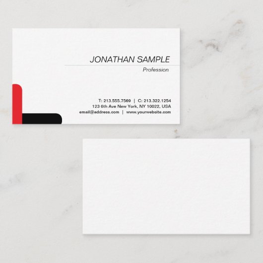 Carte De Visite Modern Elegant Minimalist Design Trendy Plain (Devant / Derrière)