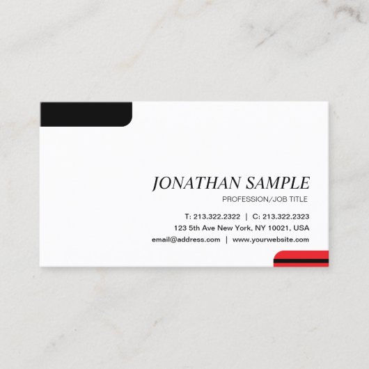 Carte De Visite Modern Elegant Minimalist Professional Plain (Devant)