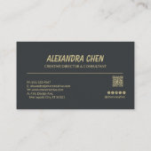 Carte De Visite Modern Elegant Minimalist QR Code (Dos)