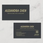Carte De Visite Modern Elegant Minimalist QR Code (Devant / Derrière)
