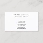 Carte De Visite Modern Elegant Minimalist Template Create Your Own (Dos)