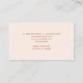Carte De Visite Modern Elegant Pink Gold Beige Marble (Dos)