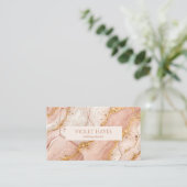 Carte De Visite Modern Elegant Pink Gold Beige Marble (Debout devant)