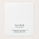 Carte De Visite Modern Elegant Plain Simple White Special (Extérieur déplié)