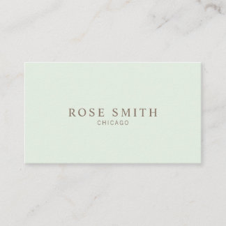 Carte De Visite Modern Elegant Professional Mint Green