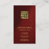 Carte De Visite Modern Elegant QR Code Template Gold Text Vertical (Devant)