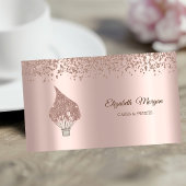 Carte De Visite Modern Elegant Rose Gold Diamonds Glitter Whisk