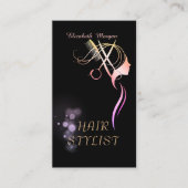 Carte De Visite Modern Elegant Scissors Comb Hair Black (Devant)
