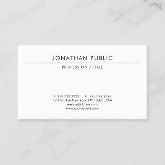 Carte De Visite Modern Elegant Simple Professional Template Trendy (Devant)