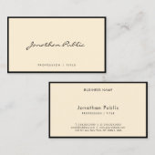 Carte De Visite Modern Elegant Simple Typography Script Luxury (Devant / Derrière)