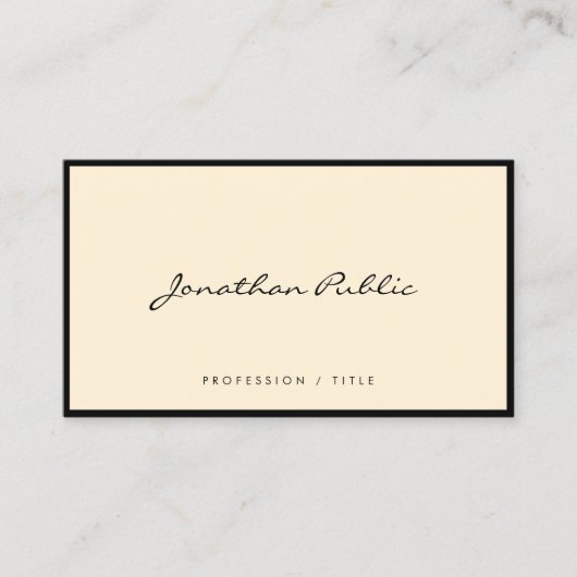Carte De Visite Modern Elegant Simple Typography Script Luxury (Devant)