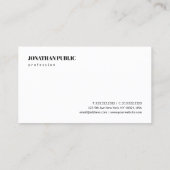 Carte De Visite Modern Elegant Sleek Design Template Business (Dos)