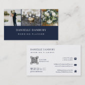 Carte De Visite Modern Elegant Wedding Planner QR Code (Devant / Derrière)