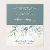 Carte De Visite Modern Eucalyptus Greenery QR Code Elegant (Extérieur déplié)