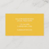 Carte De Visite Modern Fancy Mustard Yellow Script White (Dos)