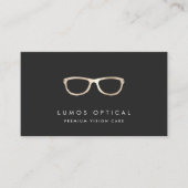 Carte De Visite Modern Faux Gold Glasses Logo (Devant)