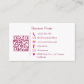 Carte De Visite Modern Florist Flower Shop Bouquet QR Code Photo (Dos)