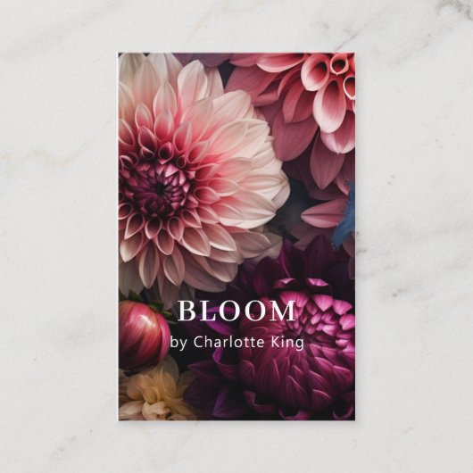 Carte De Visite Modern Flower QR Code (Devant)