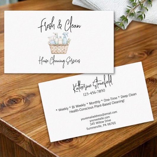 Carte De Visite Modern Fresh Custom House Cleaning Services