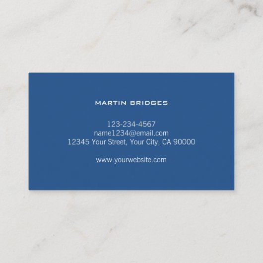 Carte De Visite Modern General Construction Blue Print (Dos)