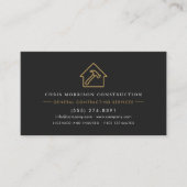Carte De Visite Modern General Contractor Black Gold QR Code (Devant)