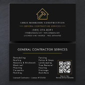 Carte De Visite Modern General Contractor QR Code