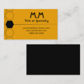 Carte De Visite Modern geometric black and yellow (Devant / Derrière)
