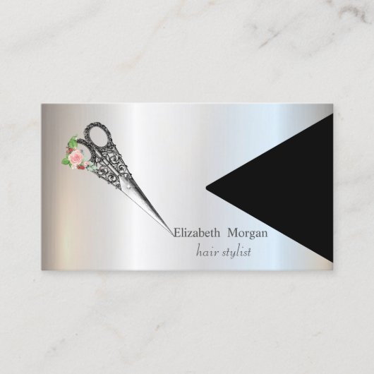 Carte De Visite Modern Geometric Vintage Scissors (Devant)