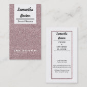 Carte De Visite Modern Girl Faux Parties scintillant rose Bokeh Pl (Devant / Derrière)