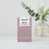 Carte De Visite Modern Girl Faux Parties scintillant rose Bokeh Pl (Debout devant)