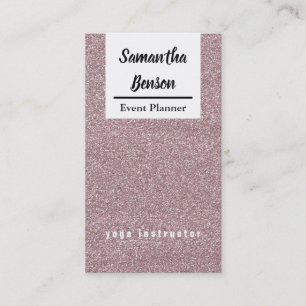 Carte De Visite Modern Girl Faux Parties scintillant rose Bokeh Pl