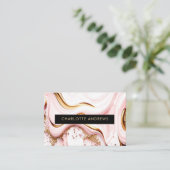Carte De Visite Modern Glitter Gold Marble Salon (Debout devant)