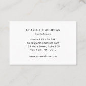 Carte De Visite Modern Glitter Gold Marble Salon (Dos)