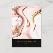 Carte De Visite Modern Glitter Gold Marble Salon (Devant)