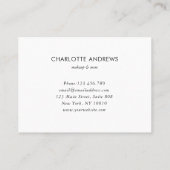 Carte De Visite Modern Glitter Gold Marble Salon (Dos)