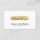 Carte De Visite Modern Gold Brush Stroke Bakery (Devant)