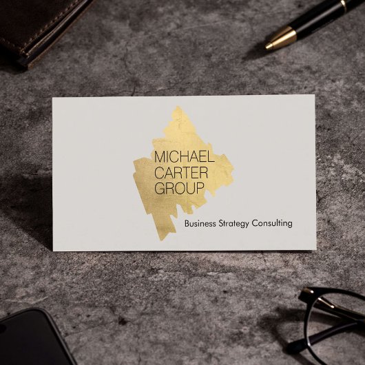 Carte De Visite Modern Gold Consultant Professional