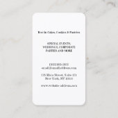 Carte De Visite Modern Gold Glitter Knife & Whisk Bakery (Dos)