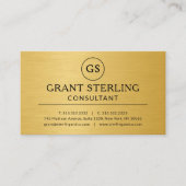 Carte De Visite Modern Gold Metallic Consultant Luxury Monogram (Devant)