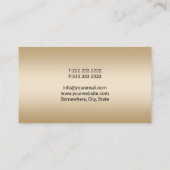 Carte De Visite Modern Gold Real Estate Custom Logo Realtor Photo (Dos)