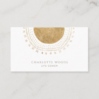 Carte De Visite Modern Gold Sun Life Coach Minimalist Elegant