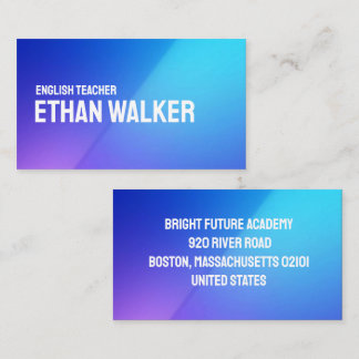Carte De Visite Modern Gradient English Teacher Professional