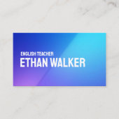 Carte De Visite Modern Gradient English Teacher Professional (Devant)
