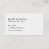 Carte De Visite Modern Grant Writer Funding Consultant Profession (Dos)