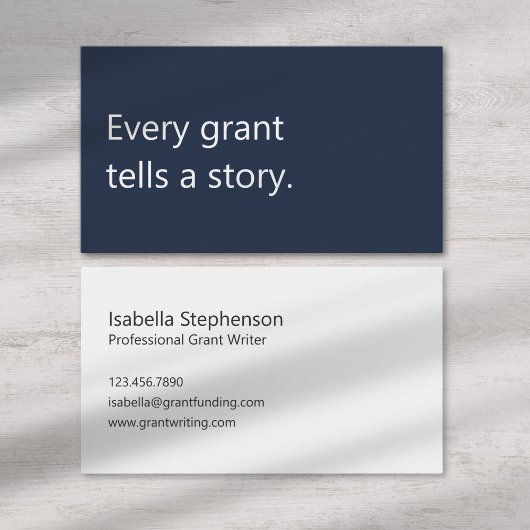 Carte De Visite Modern Grant Writer Funding Consultant Profession