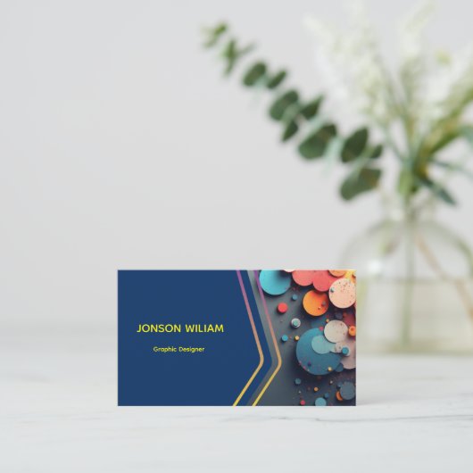 Carte De Visite Modern Graphic Designer Business Card | Custom Min (Debout devant)